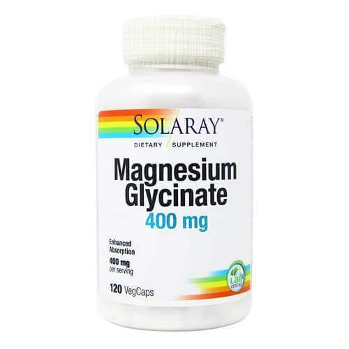 solaray magnesium glycinate 400 mg 120 veg caps لدعم وظائف القلب والاوعية الدموية