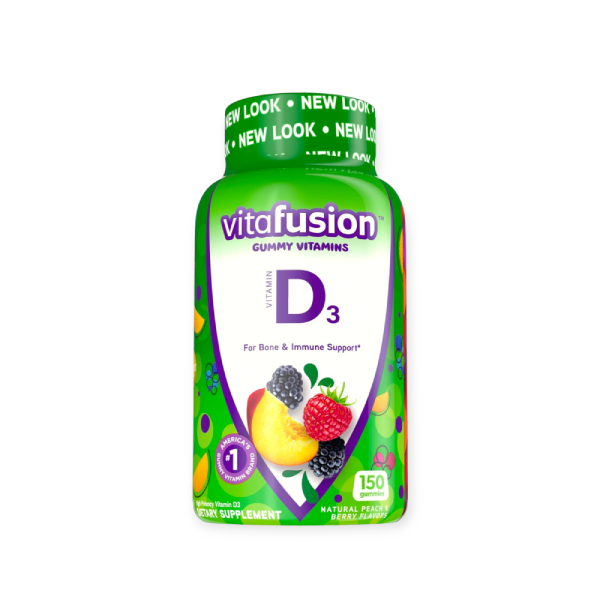 فيتا فيوجن فيتامين دي3 vitafusion اقراص مضغ 150 حبة لدعم صحة العظام والجهاز المناعي