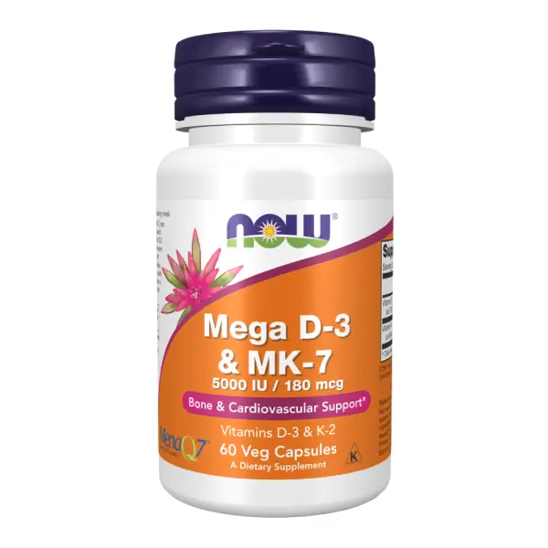 Mega D3 MK7 now 60 Capsules مكمل غذائي لدعم صحة العظام والعضلات