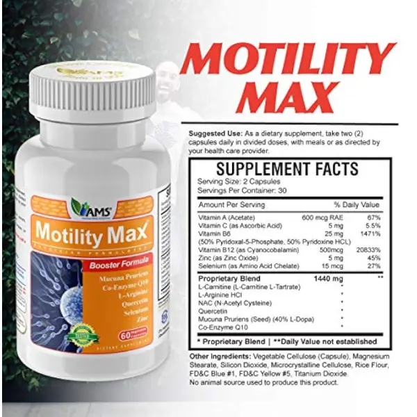 Motility Max 60 Capsoules موتيليتي ماكس لتحسين حركة الحيوانات المنوية